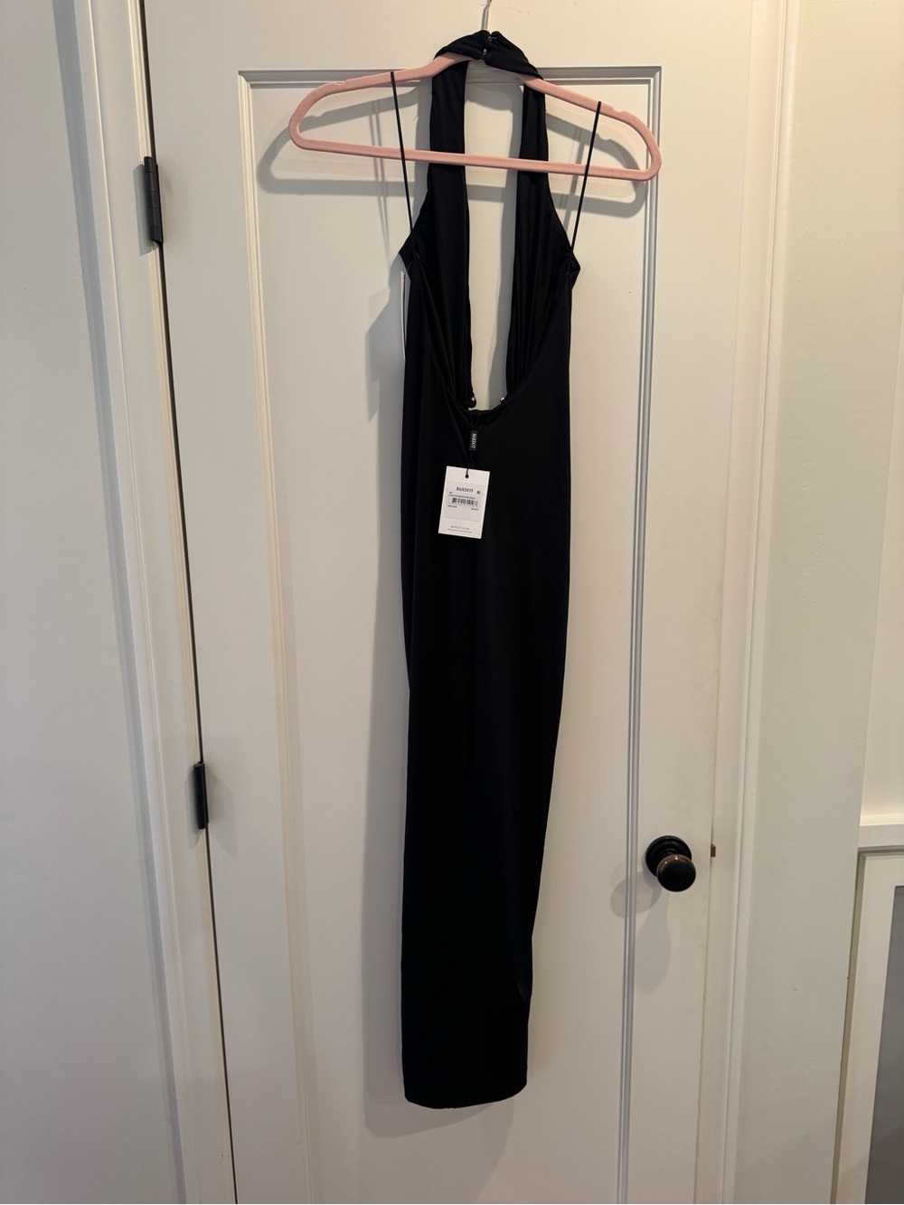 Bardot Black Backless Halter Maxi Dress